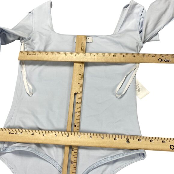 Aritzia Babaton Contour Second-skin Squareneck Bodysuit Heather Chrome Size S - Picture 8 of 16